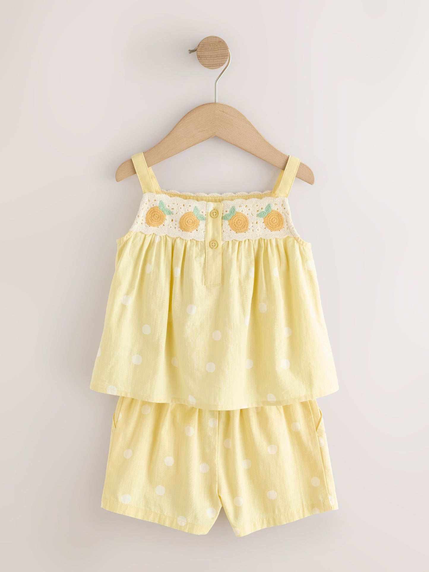 Lemon Yellow Spot Crochet Top And Short Set (3mths-7yrs) image 5