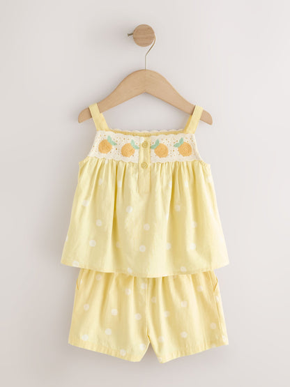 Lemon Yellow Spot Crochet Top And Short Set (3mths-7yrs) image 5