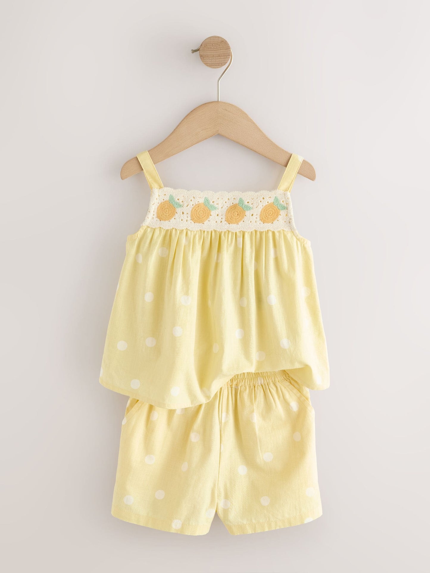 Lemon Yellow Spot Crochet Top And Short Set (3mths-7yrs) image 6