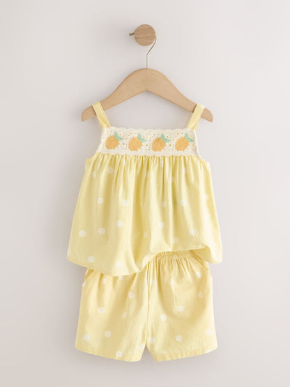 Lemon Yellow Spot Crochet Top And Short Set (3mths-7yrs) image 6
