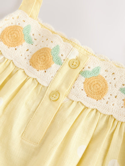 Lemon Yellow Spot Crochet Top And Short Set (3mths-7yrs) image 7