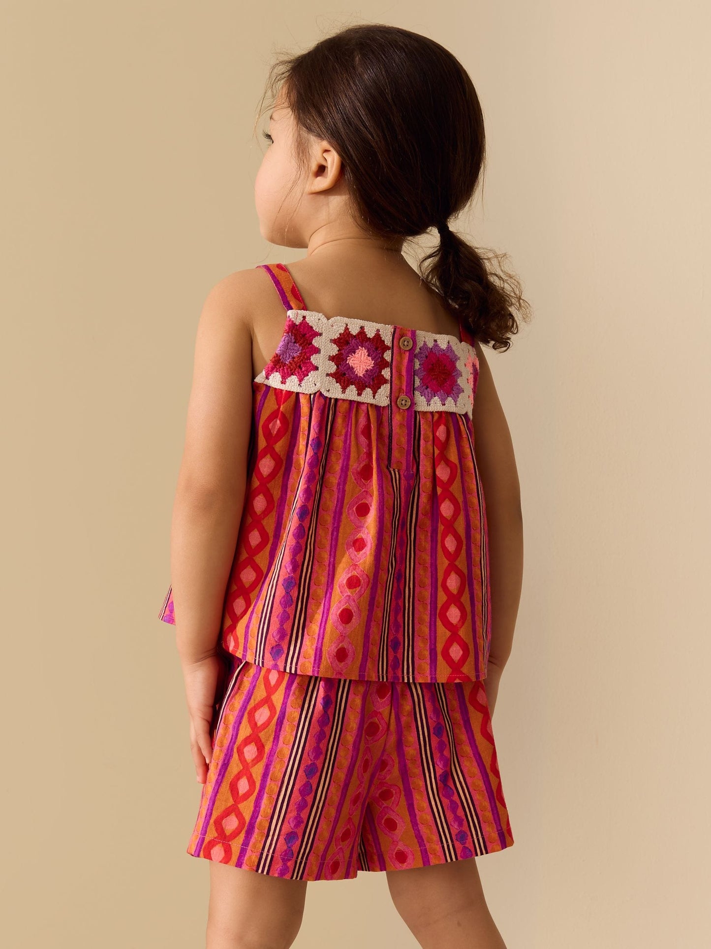 Multi Stripe Crochet Top And Short Set (3mths-7yrs) image 3