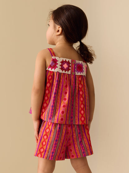 Multi Stripe Crochet Top And Short Set (3mths-7yrs) image 3