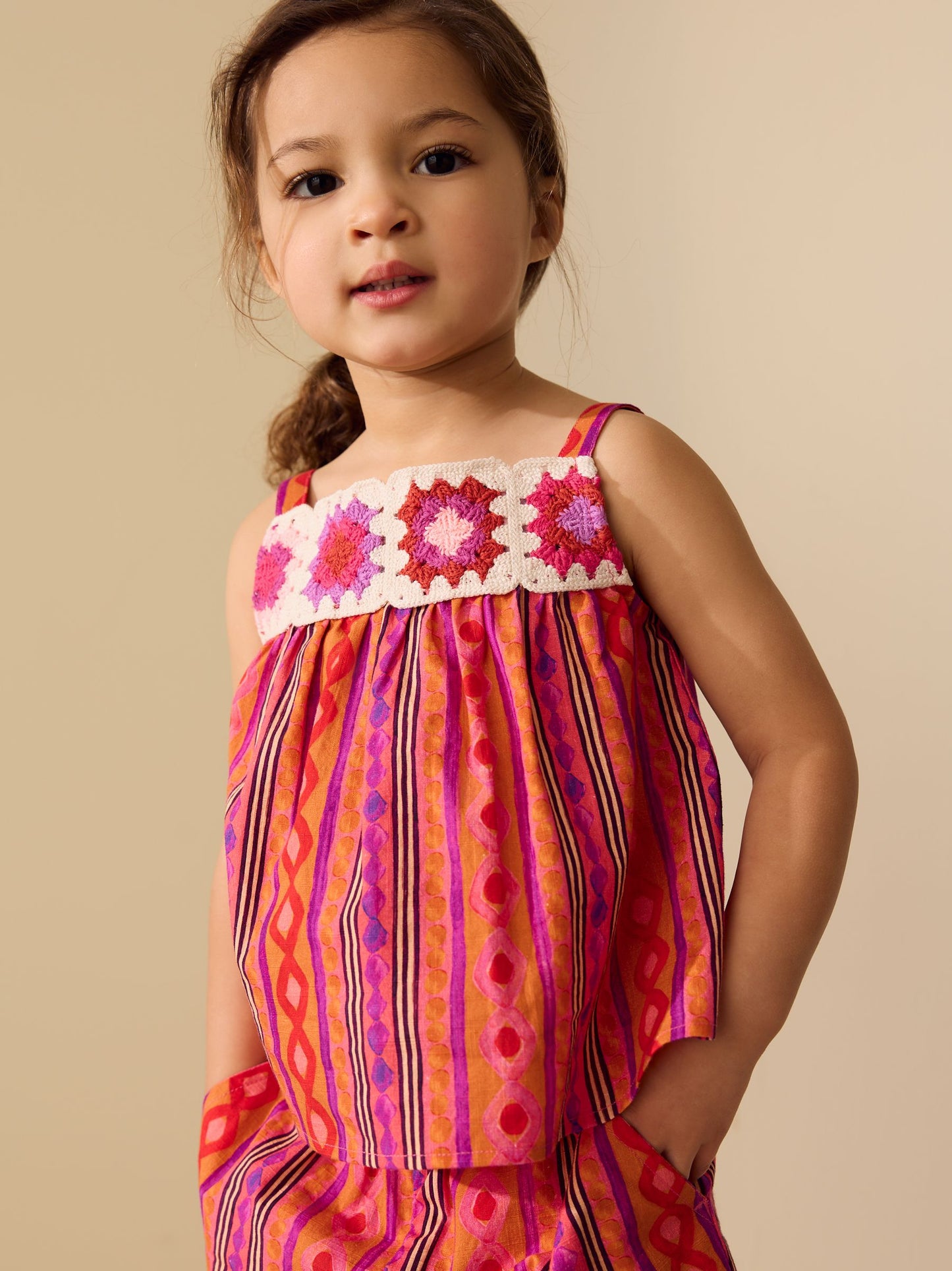 Multi Stripe Crochet Top And Short Set (3mths-7yrs) image 4