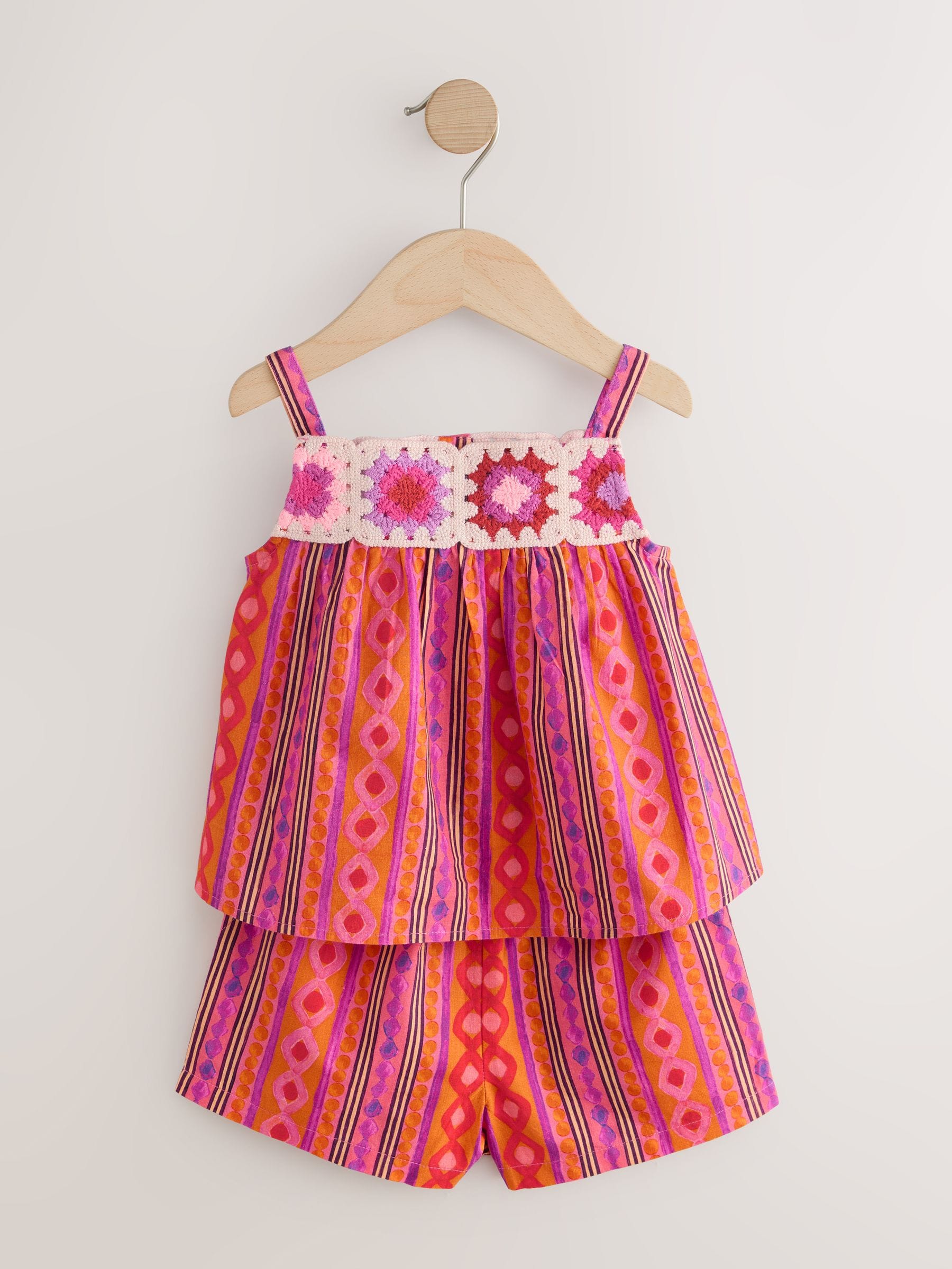 Multi Stripe Crochet Top And Short Set (3mths-7yrs) image 5