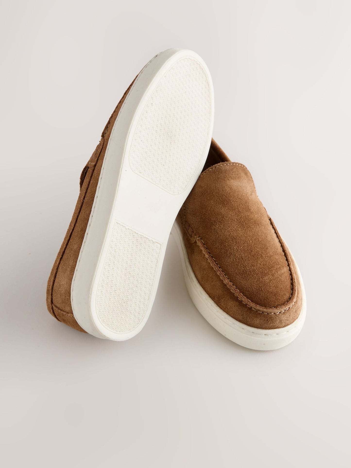 Tan Brown Suede Loafers image 3