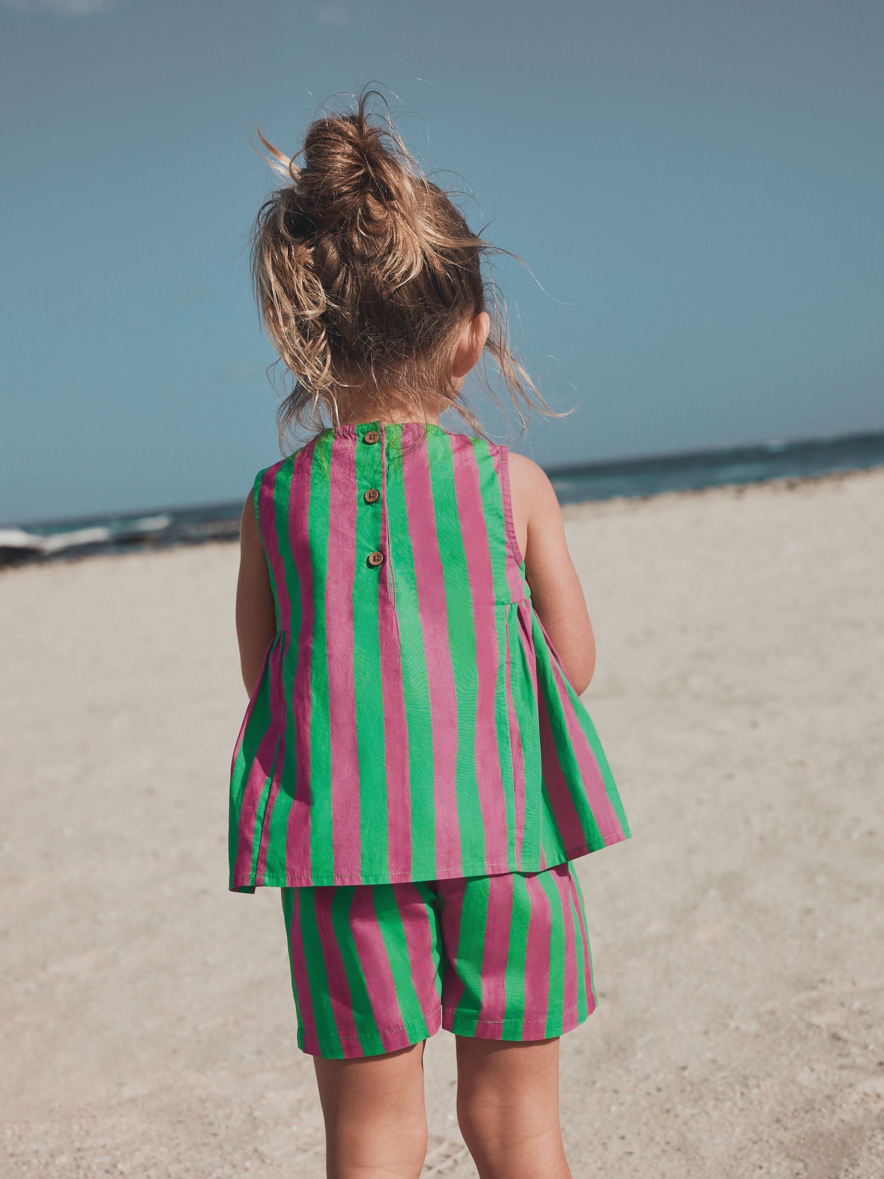 Pink/Green Stripe Embroided Shorts And Top Set (3mths-7yrs) image 6