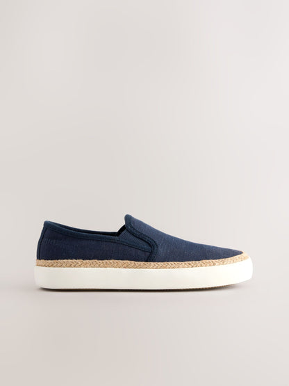 Navy Slip-On Espadrille Loafers image 2