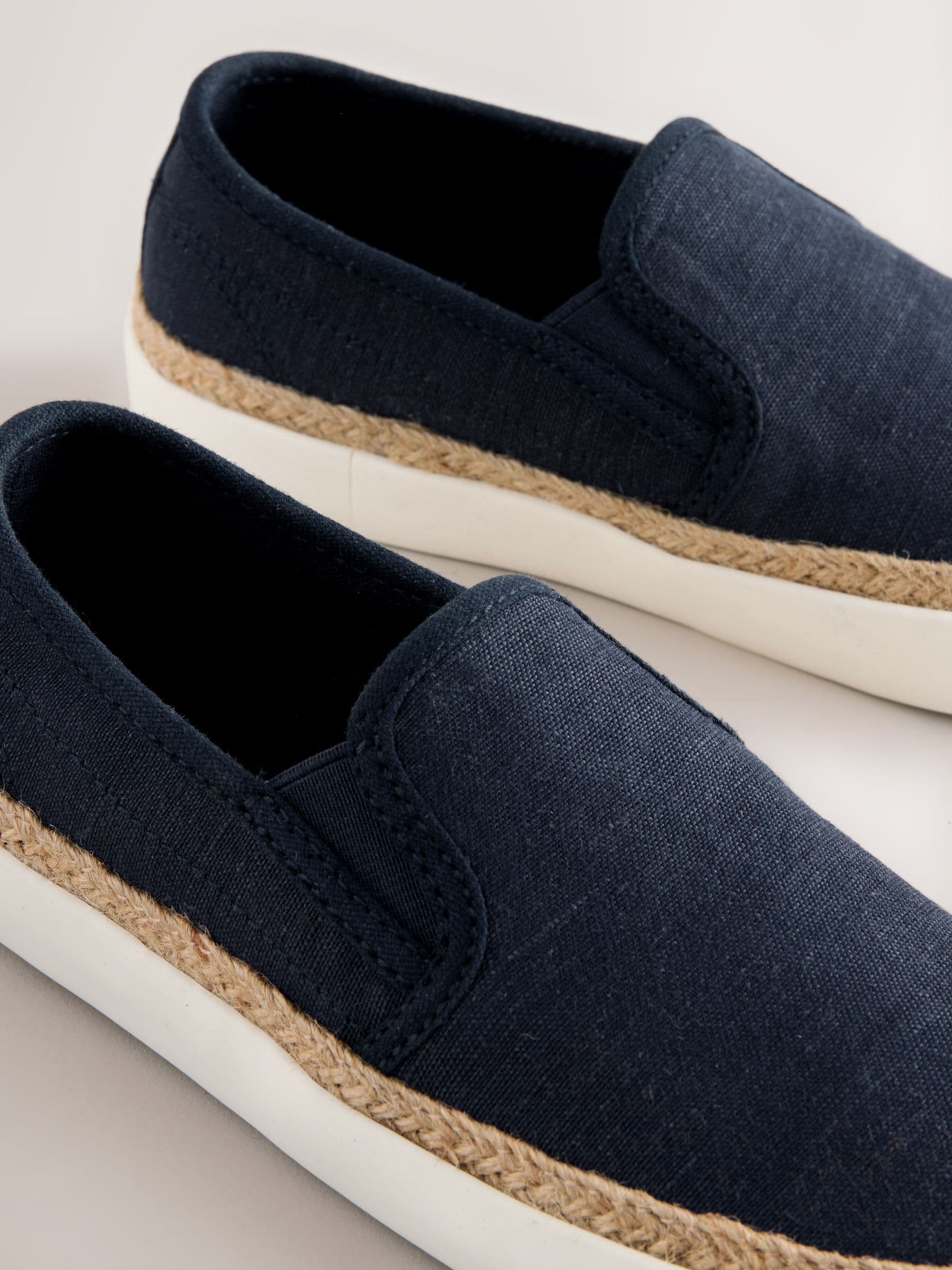 Navy Slip-On Espadrille Loafers image 3