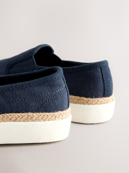 Navy Slip-On Espadrille Loafers image 4