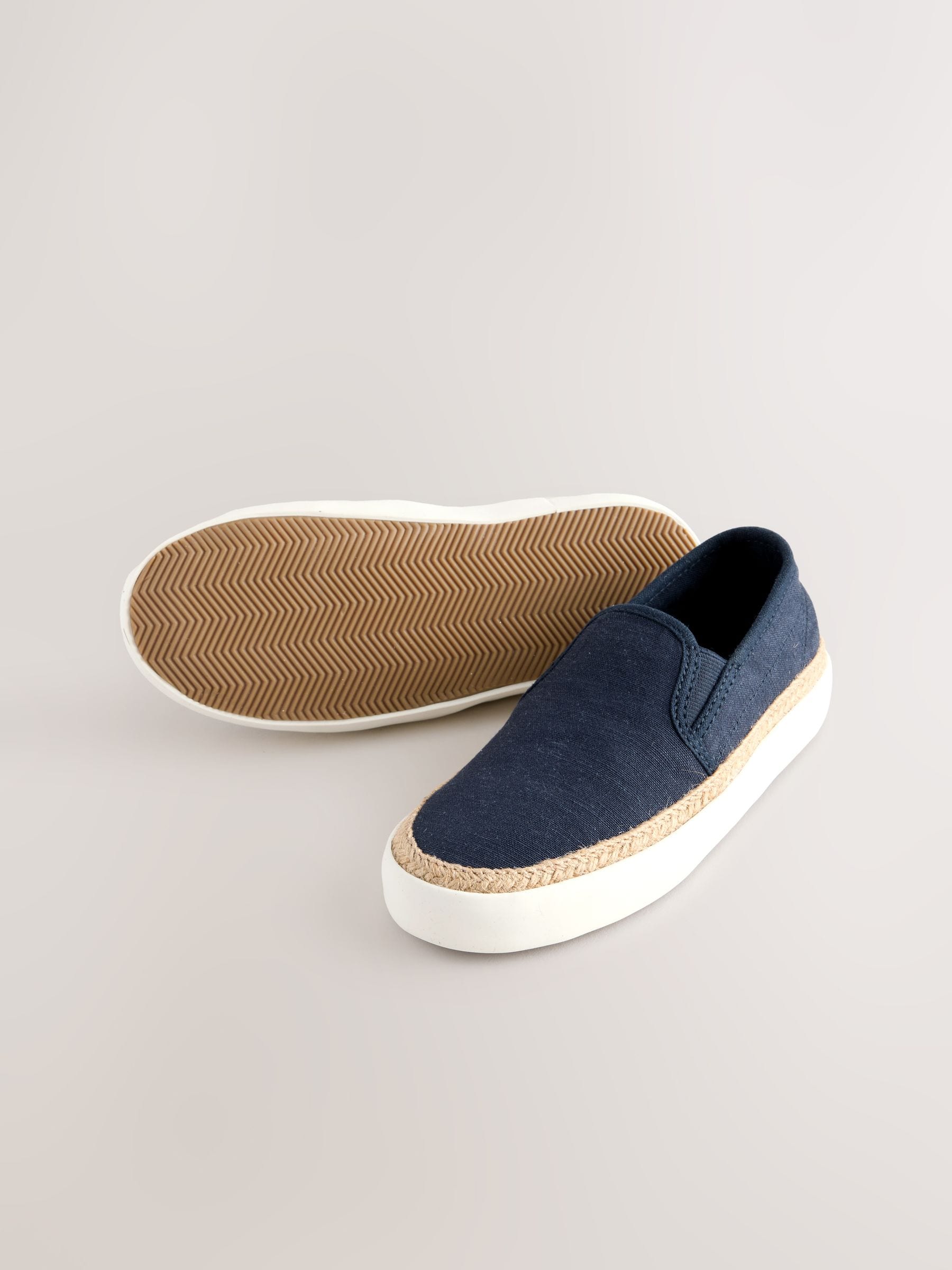 Navy Slip-On Espadrille Loafers image 5