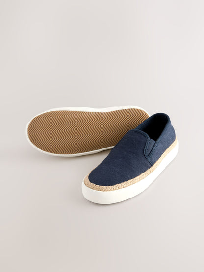 Navy Slip-On Espadrille Loafers image 5