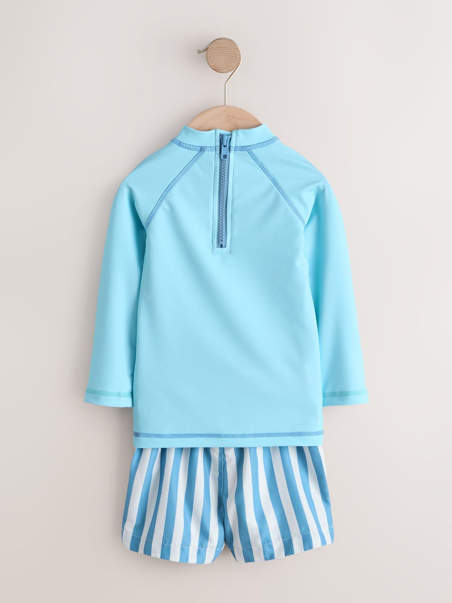 Blue Long Sleeve Sunsafe Rash Vest and Swim Shorts Set (3mths-7yrs) image 9