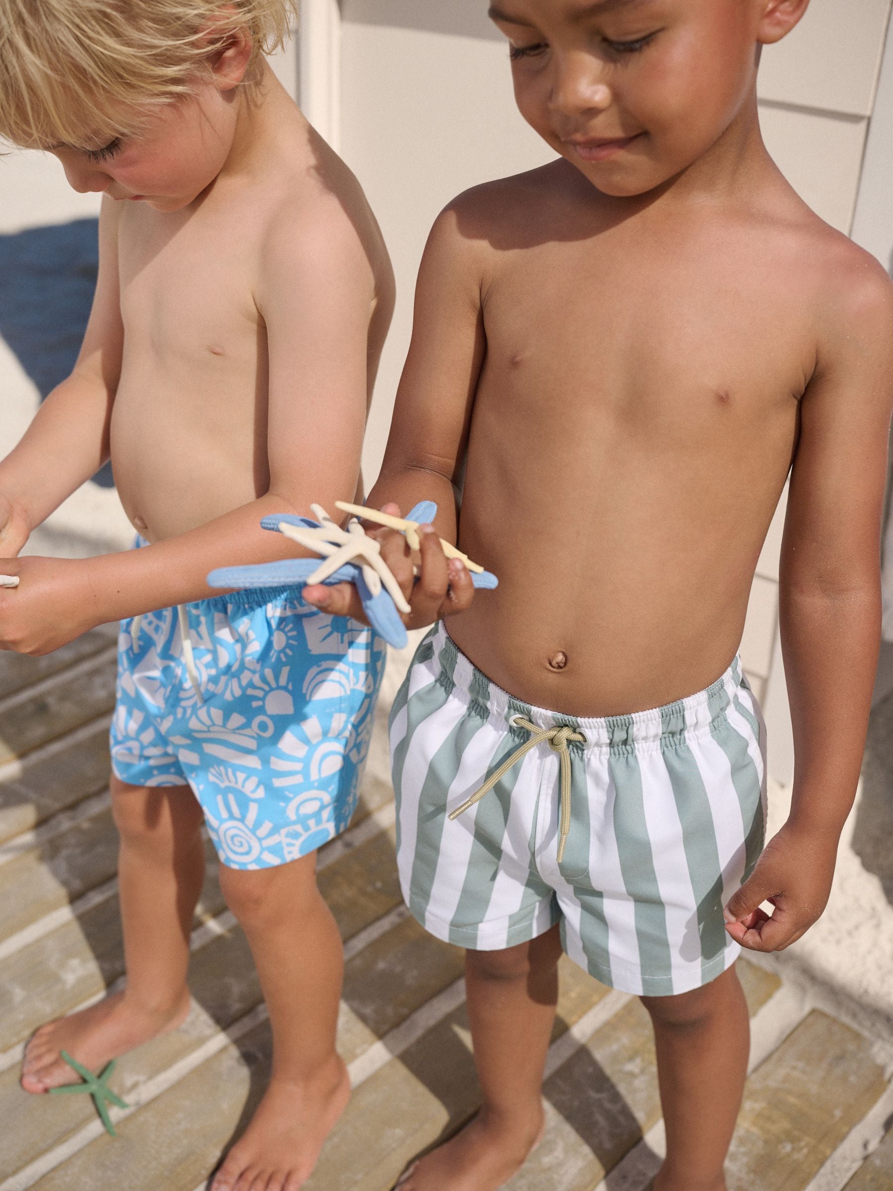 Blue/Green Swim Shorts 2 Pack (3mths-7yrs) image 3