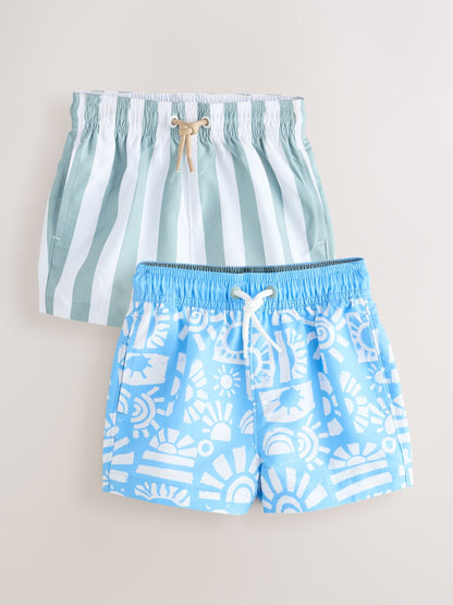 Blue/Green Swim Shorts 2 Pack (3mths-7yrs) image 6