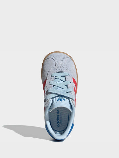 adidas Originals Blue Gazelle Comfort Closure Elastic Laces Infant Trainers image 5