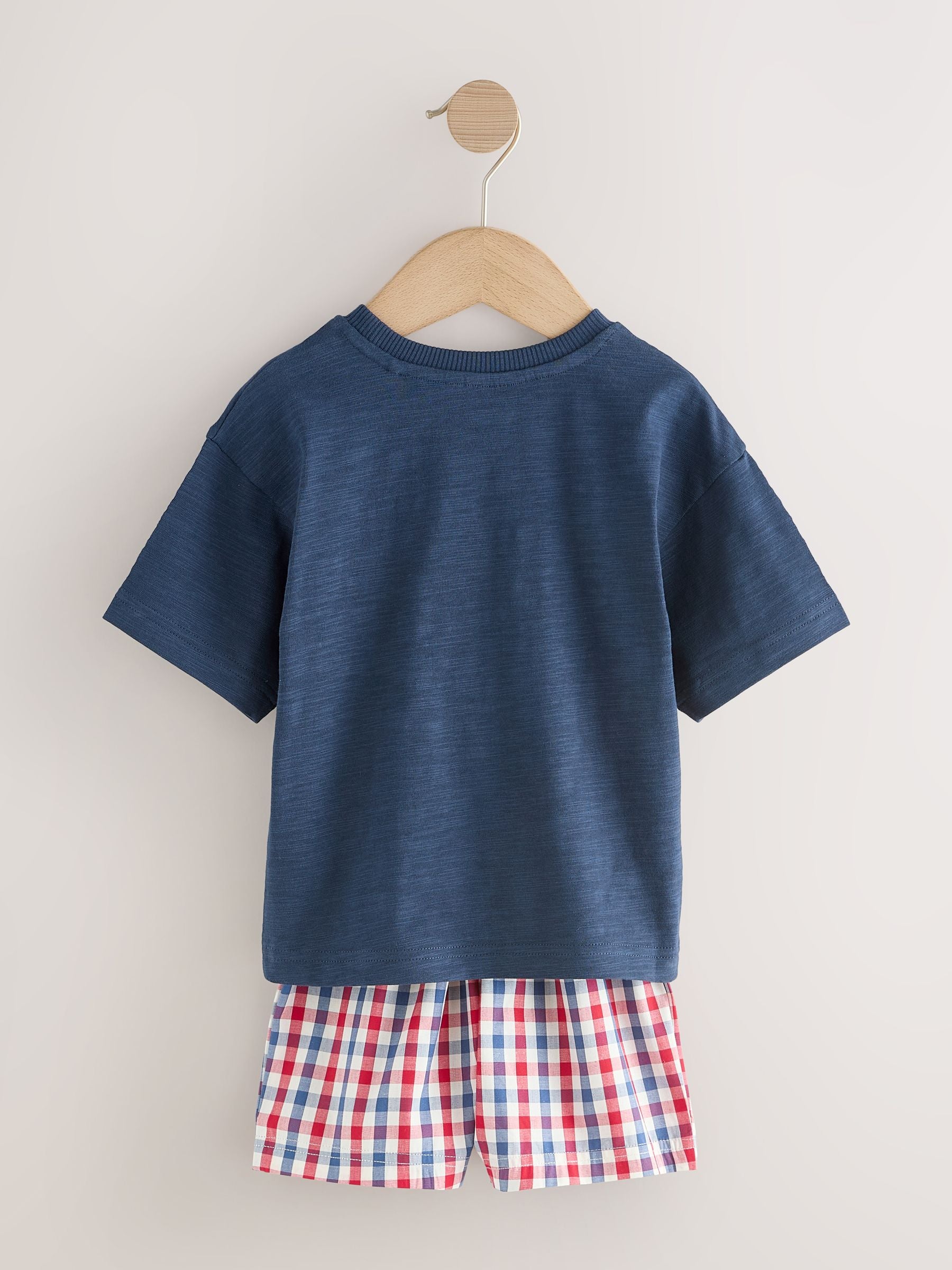 Red/Blue Check Woven Short Pyjamas 3 Pack (9mths-12yrs) image 4