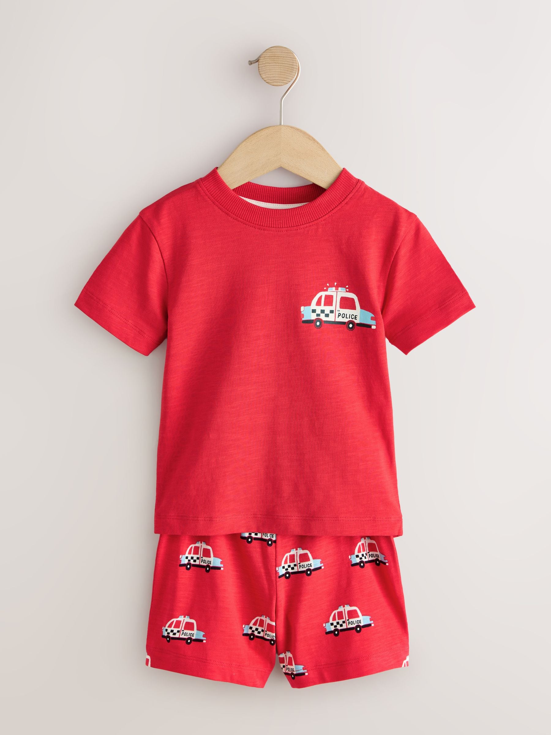 Red/Blue/Grey Emergency Vehicles Short Pyjamas 3 Pack (9mths-8yrs) image 5