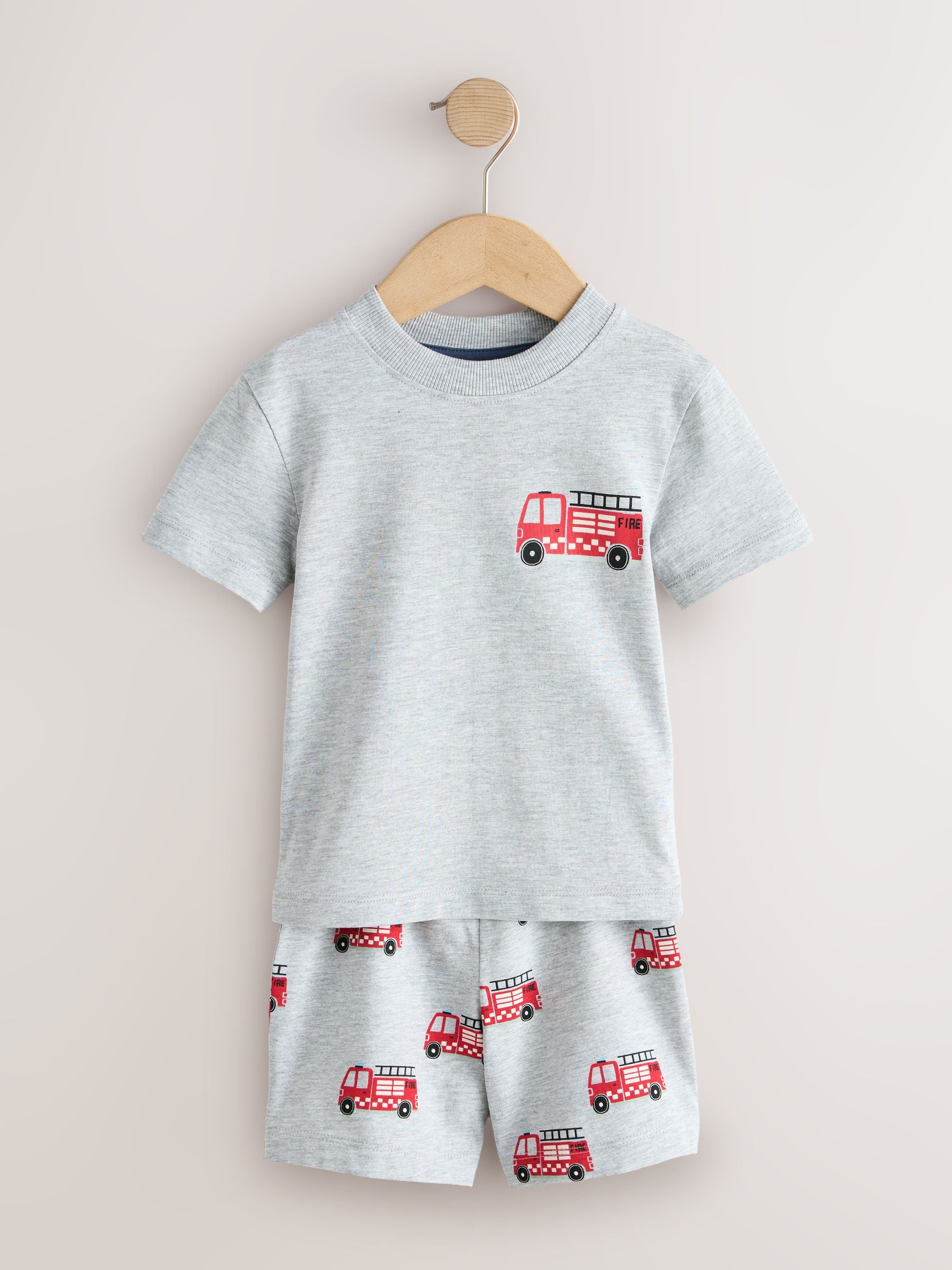 Red/Blue/Grey Emergency Vehicles Short Pyjamas 3 Pack (9mths-8yrs) image 8