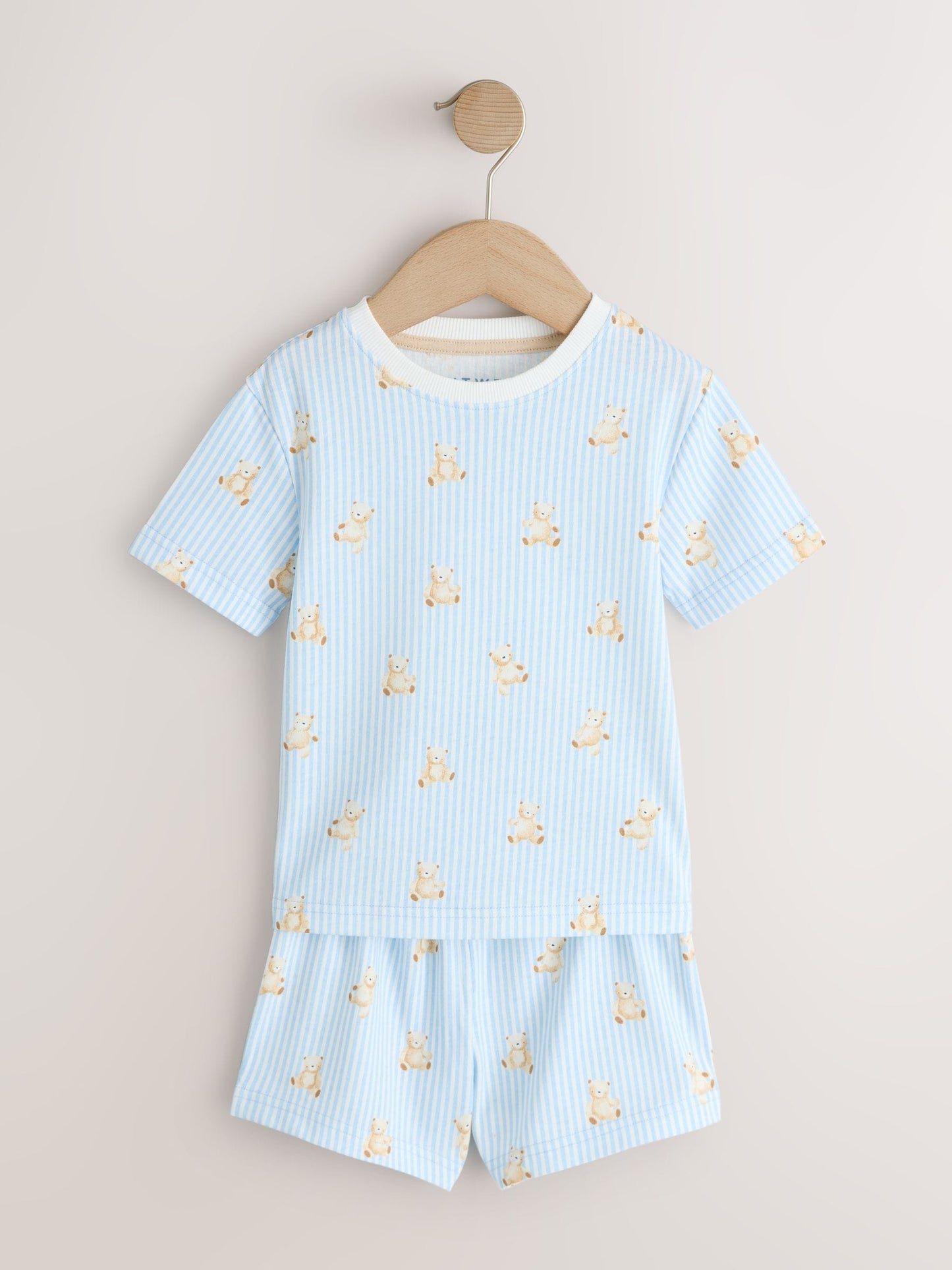 Blue/Ecru Baby Bears Short Pyjamas 3 Pack (9mths-6yrs) image 4