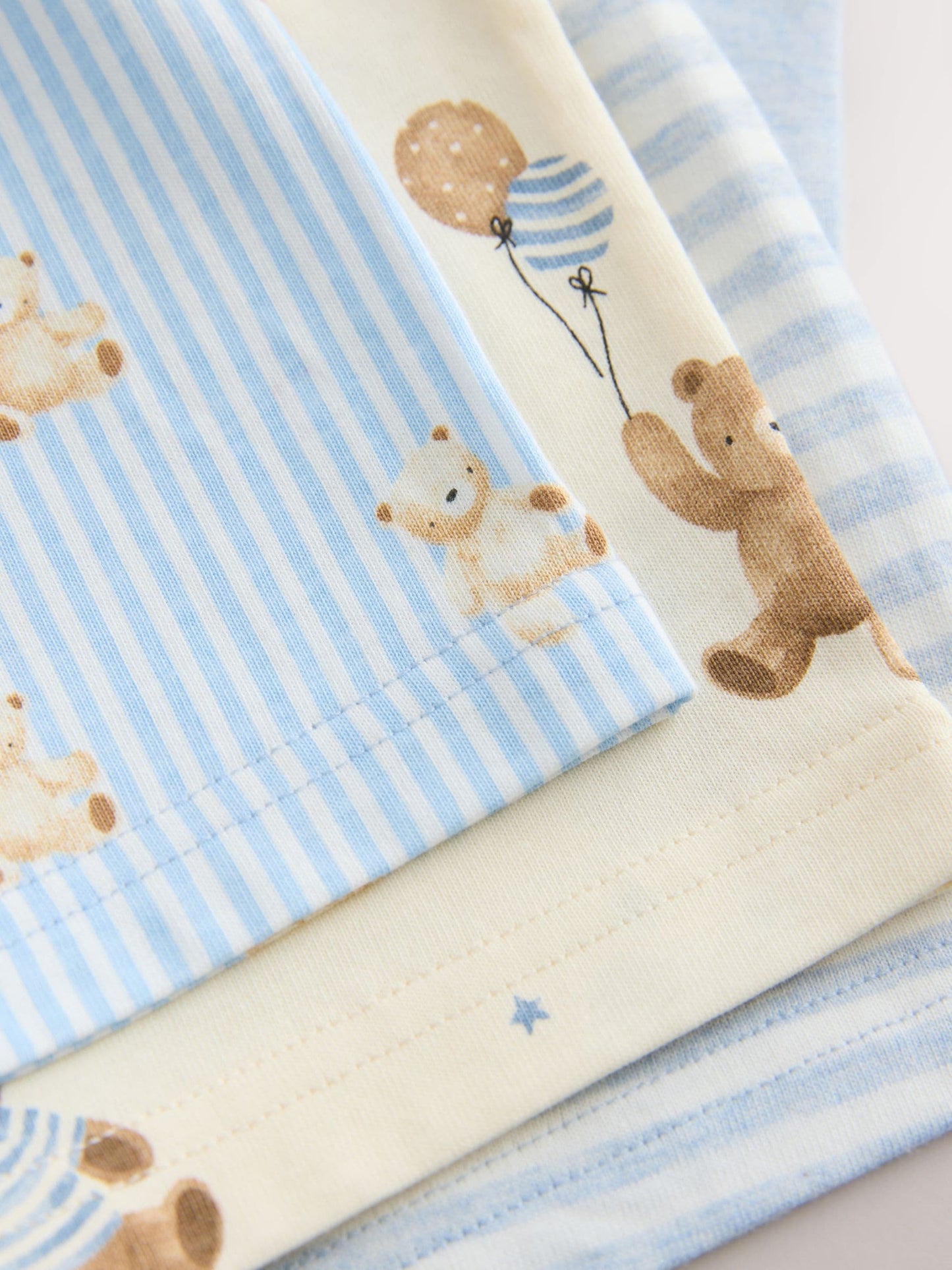 Blue/Ecru Baby Bears Short Pyjamas 3 Pack (9mths-6yrs) image 6