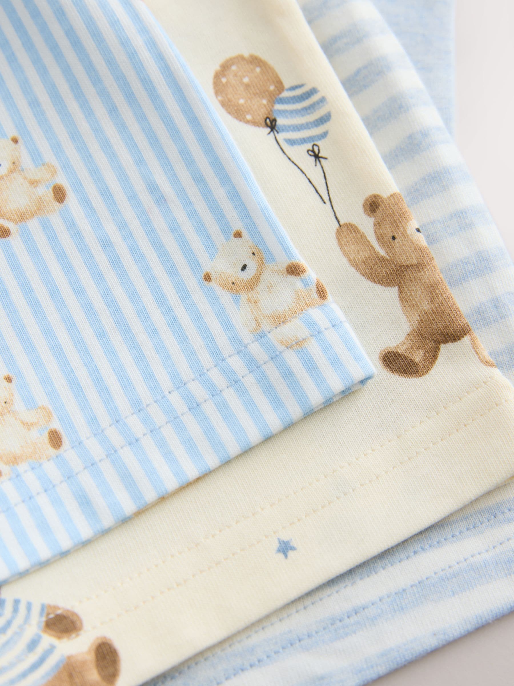 Blue/Ecru Baby Bears Short Pyjamas 3 Pack (9mths-6yrs) image 6