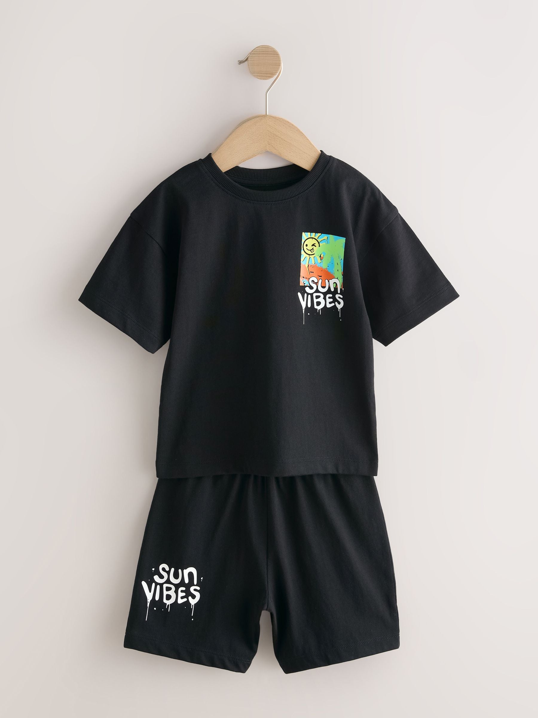 Black/Purple/White Graffiti Beach Vibes Short Pyjamas 3 Pack (9mths-12yrs) image 4