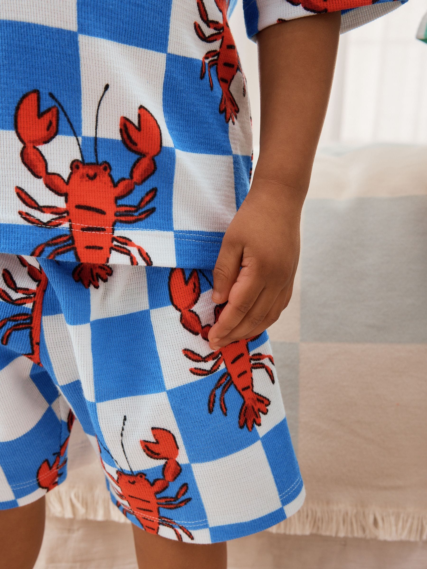 Blue/Green/Red/White Lobster & Chilii Seaside Short Pyjamas 3 Pack (9mths-10yrs) image 8