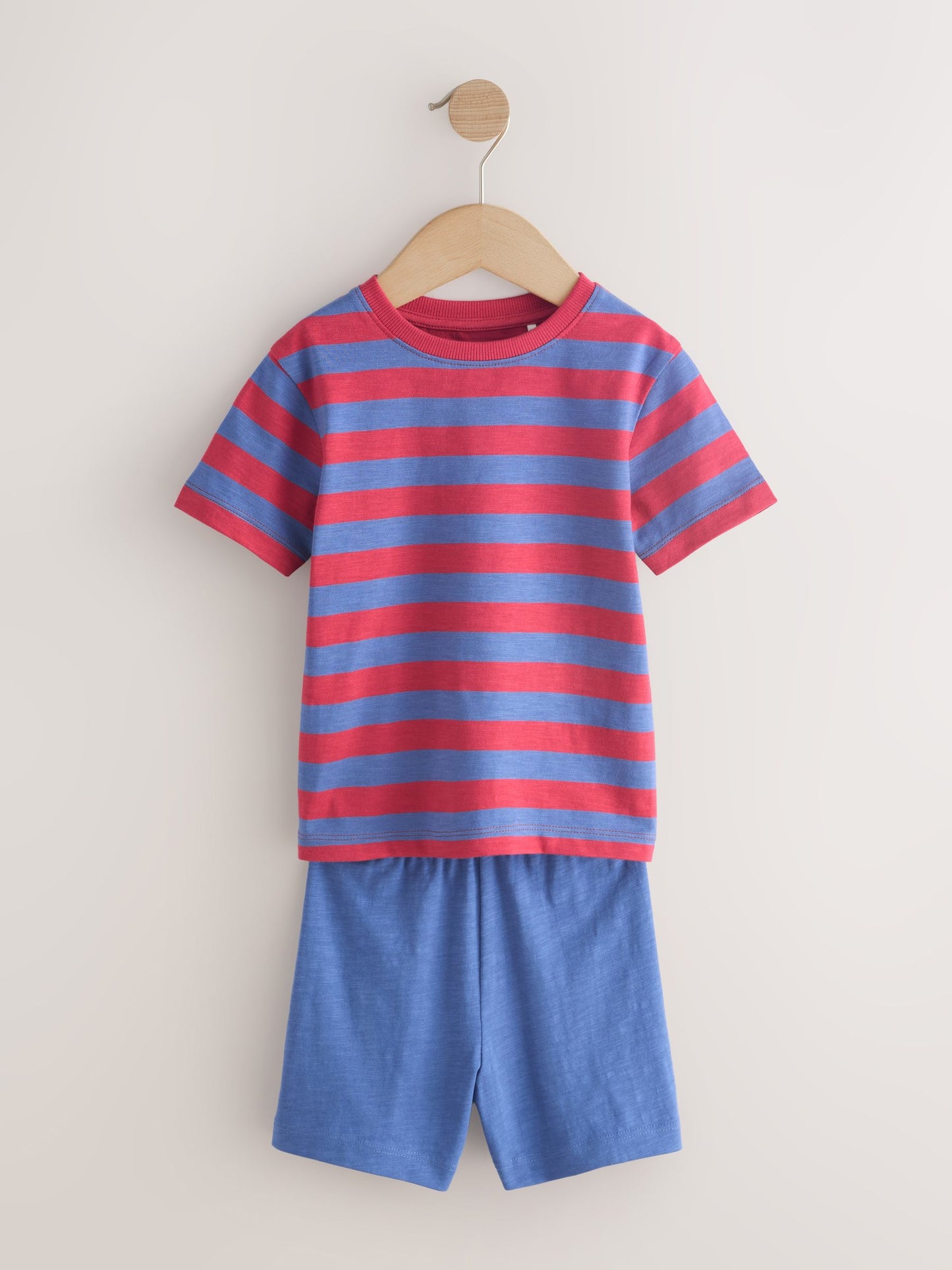 Blue/Green/Red Stripe Short Pyjamas 3 Pack (9mths-12yrs) image 3