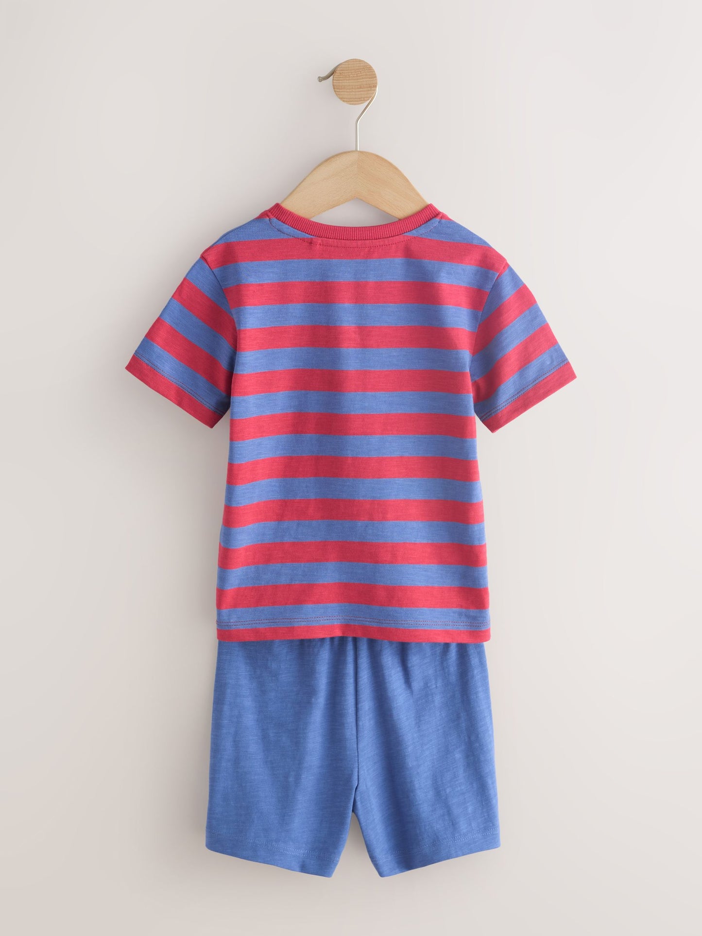 Blue/Green/Red Stripe Short Pyjamas 3 Pack (9mths-12yrs) image 4