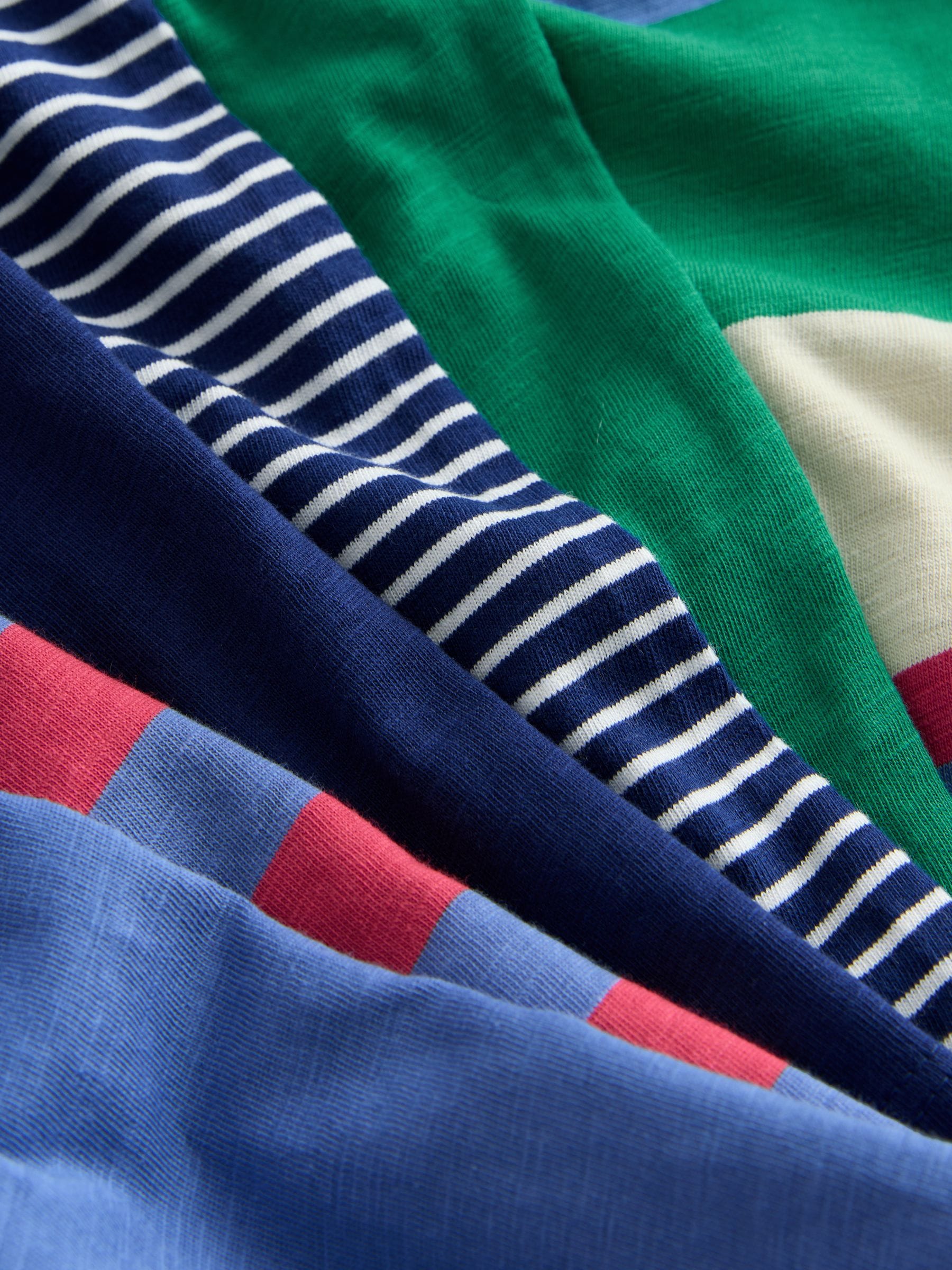 Blue/Green/Red Stripe Short Pyjamas 3 Pack (9mths-12yrs) image 7