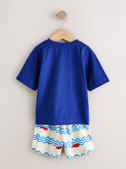 Red/Blue/White Seaside Short Pyjamas 3 Pack (9mths-12yrs) image 3
