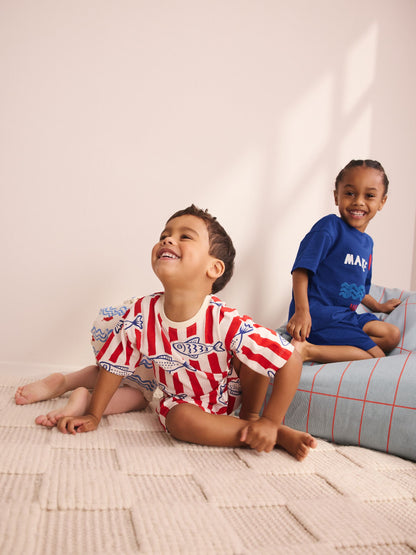 Red/Blue/White Seaside Short Pyjamas 3 Pack (9mths-12yrs) image 6