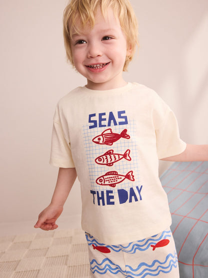 Red/Blue/White Seaside Short Pyjamas 3 Pack (9mths-12yrs) image 8
