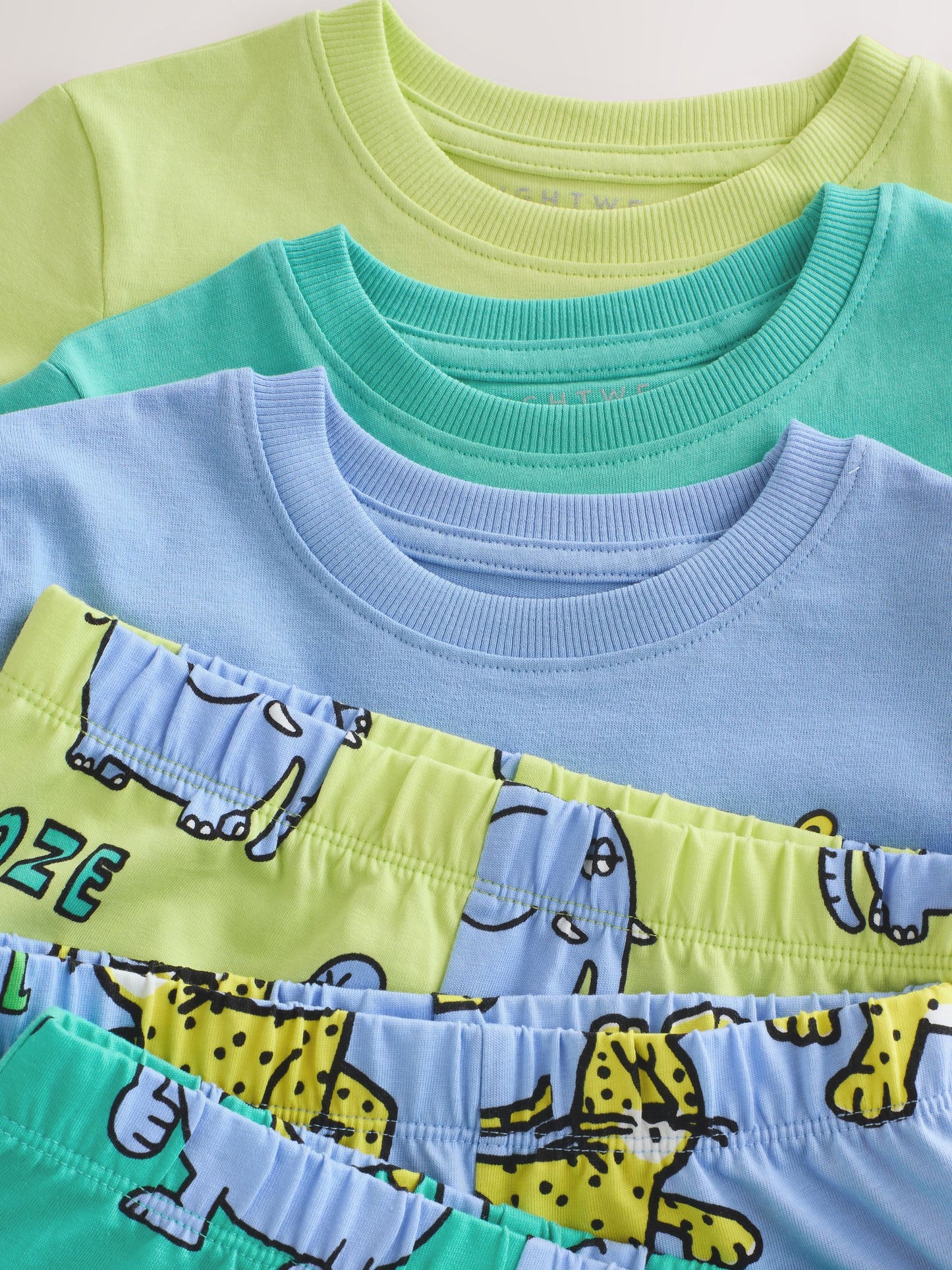 Blue/Green Animal Fun Short Pyjamas 3 Pack (9mths-8yrs) image 3