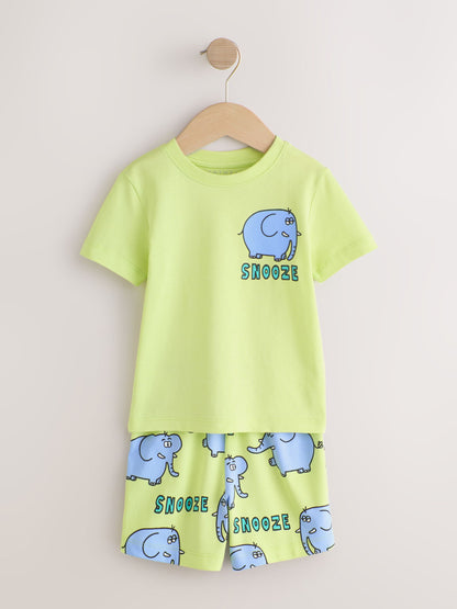 Blue/Green Animal Fun Short Pyjamas 3 Pack (9mths-8yrs) image 8