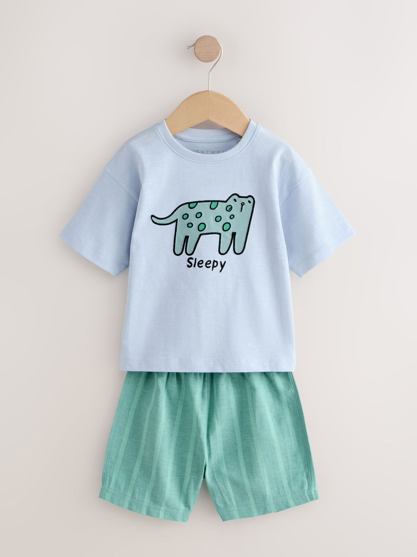 Blue/Yellow/Pink Striped Animal Short Pyjamas 3 Pack (9mths-8yrs) image 7