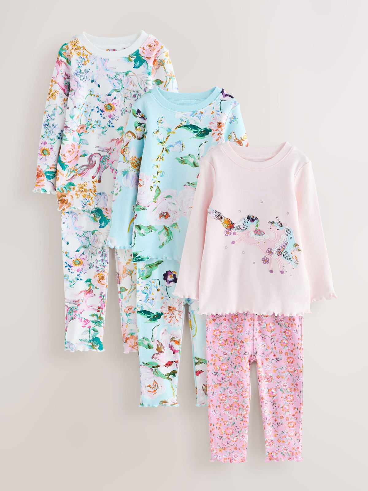 Unicorn Snuggle Pyjamas 3 Pack (9mths-10yrs) - image 1