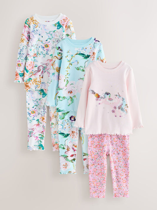 Unicorn Snuggle Pyjamas 3 Pack (9mths-10yrs) - image 1