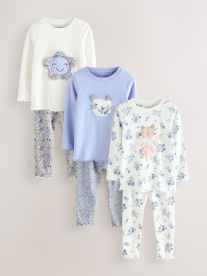 Blue Snuggle Pyjamas 3 Pack (9mths-12yrs) - image 1