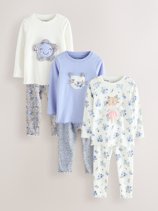 Blue Snuggle Pyjamas 3 Pack (9mths-12yrs) - image 1