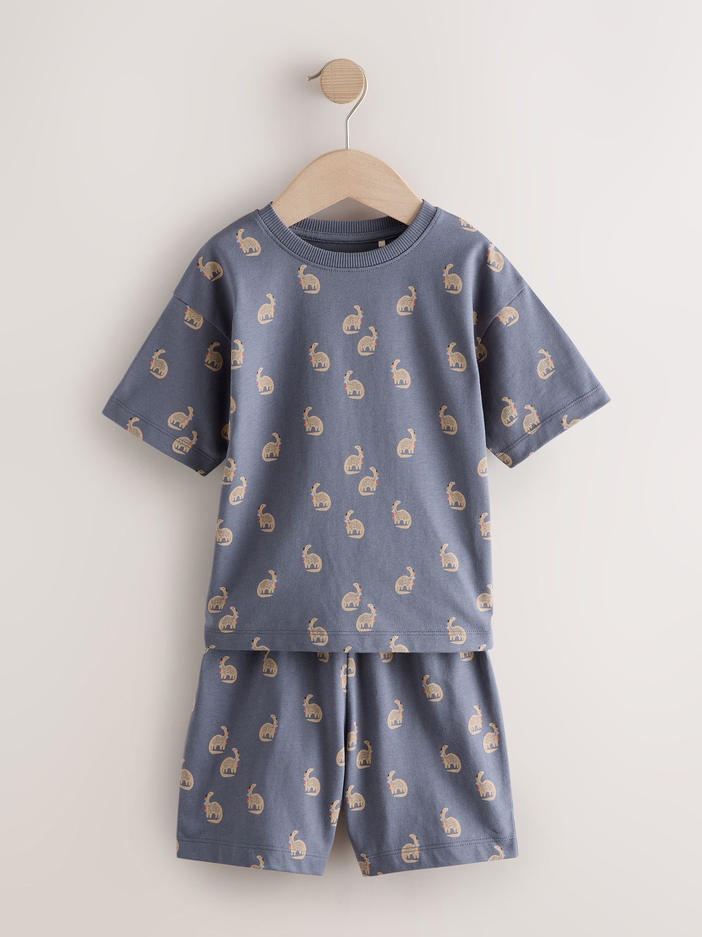 Blue/Ecru Dinosaur Short Pyjamas 3 Pack (9mths-10yrs) image 3