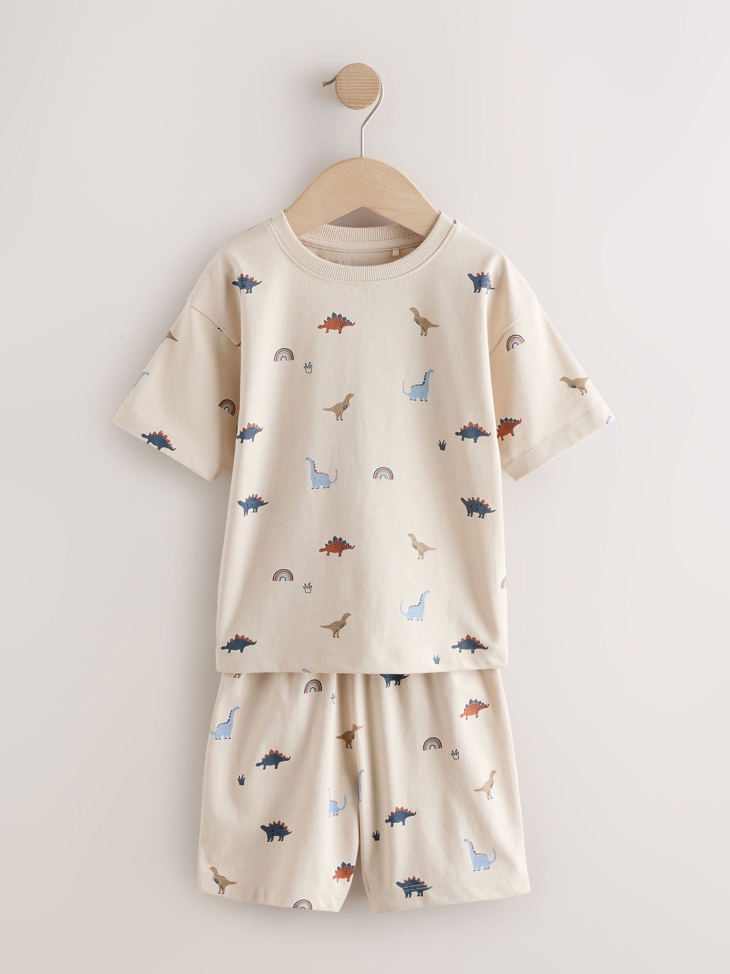Blue/Ecru Dinosaur Short Pyjamas 3 Pack (9mths-10yrs) image 4