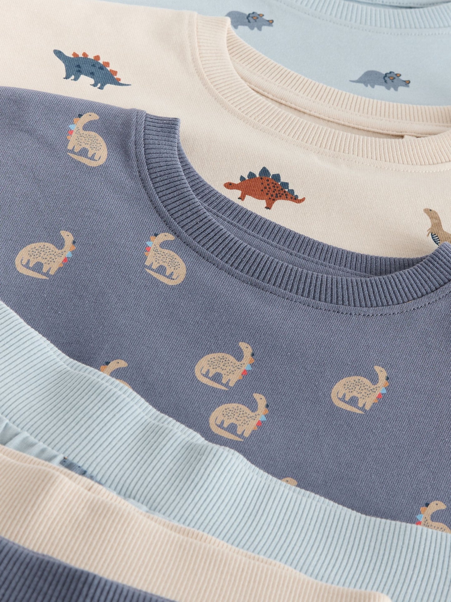 Blue/Ecru Dinosaur Short Pyjamas 3 Pack (9mths-10yrs) image 7