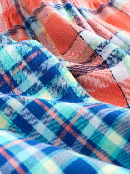 Green/Orange Woven Check Shorts Pyjamas 2 Pack (4-16yrs) image 6