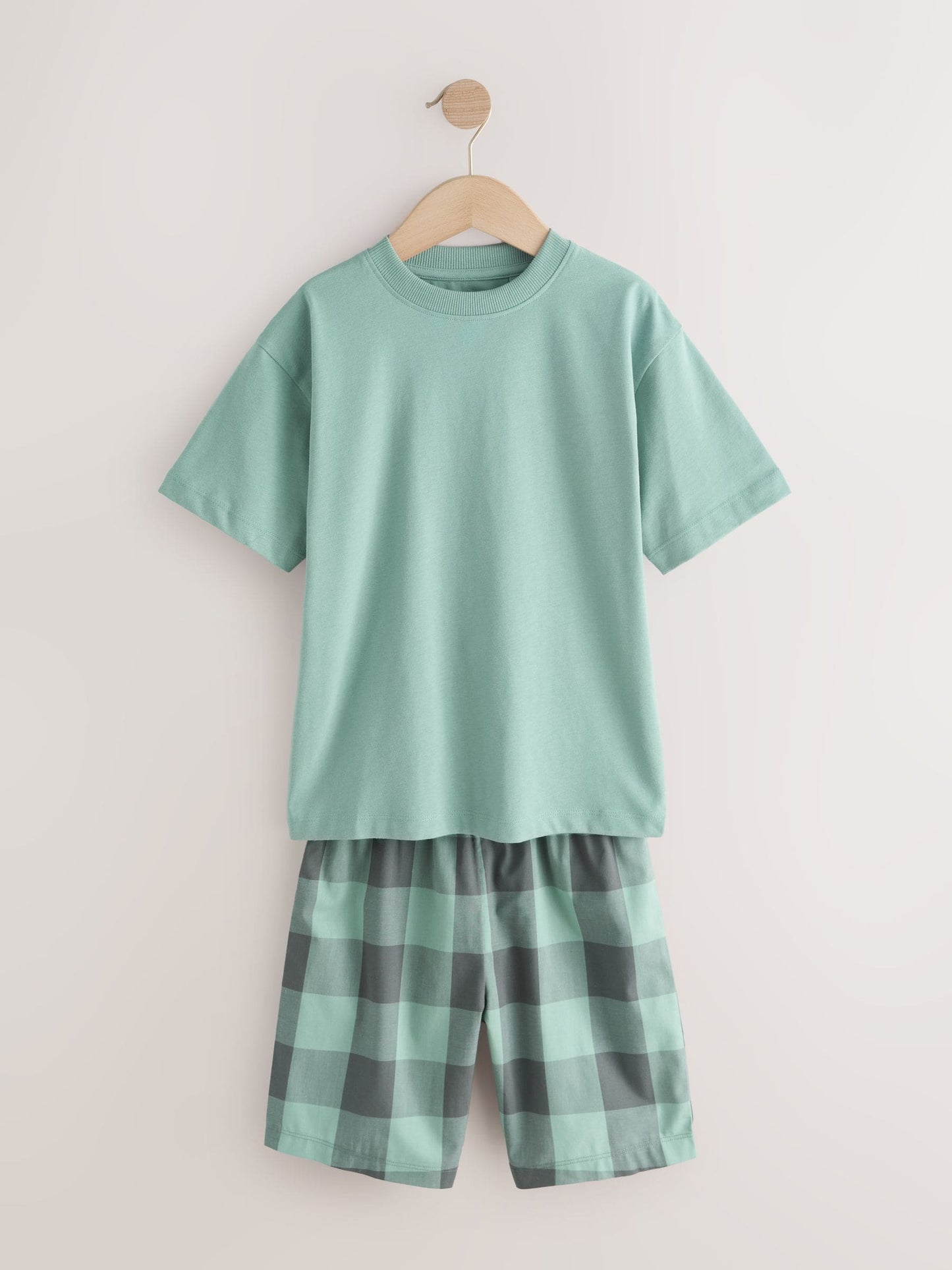 Blue/Green/Stone Woven Short Pyjamas 3 Pack (3-16yrs) image 3