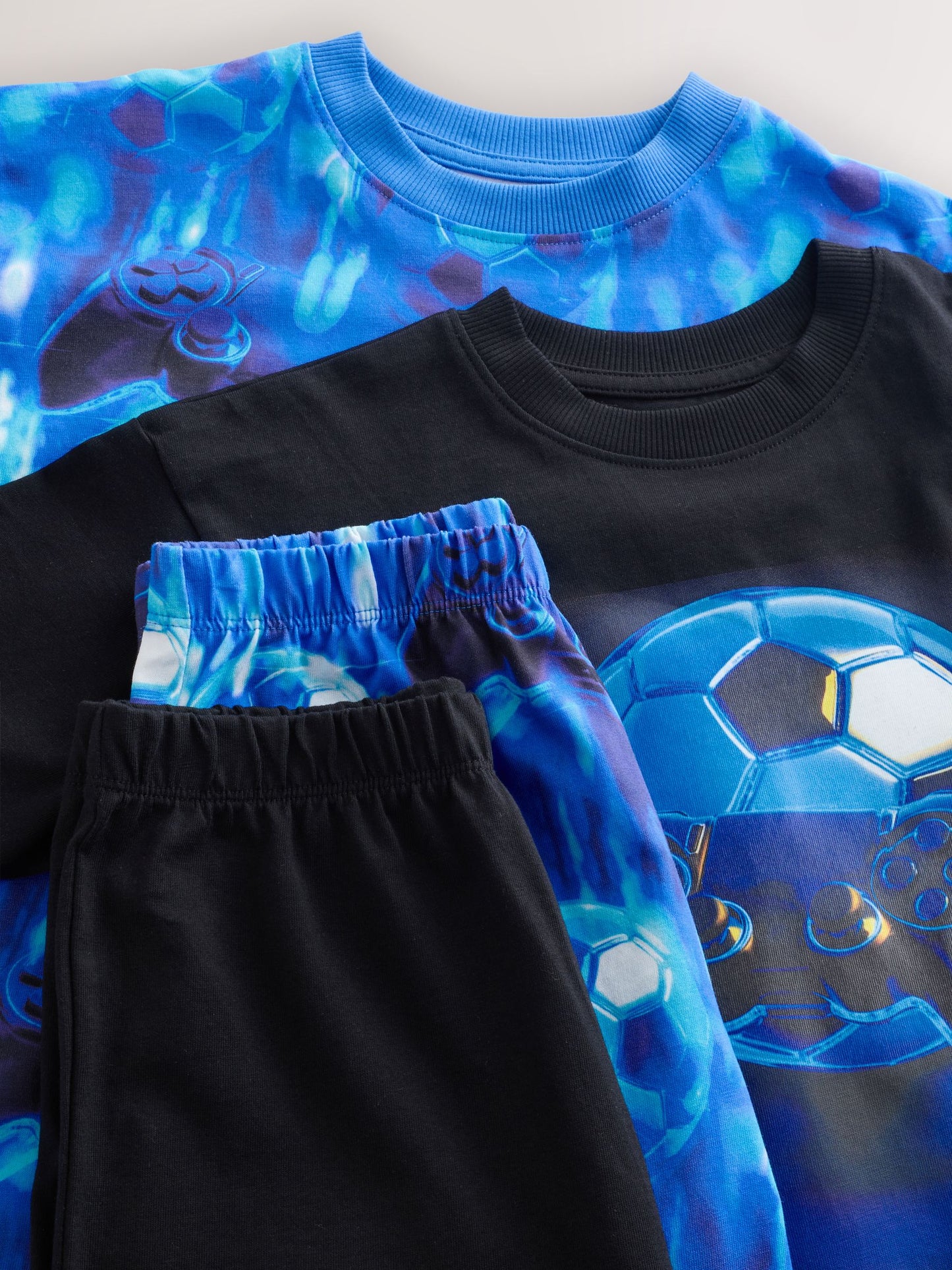 Blue/Black Gamer Football Short Pyjamas 2 Pack (3-16yrs) image 3