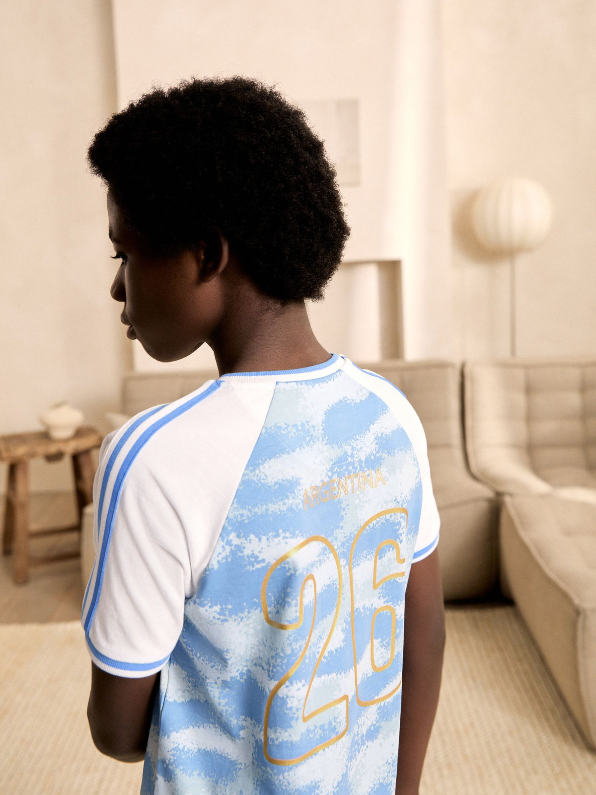 Blue/White Argentina Single Short Football Pyjamas (4-14yrs) - image 2