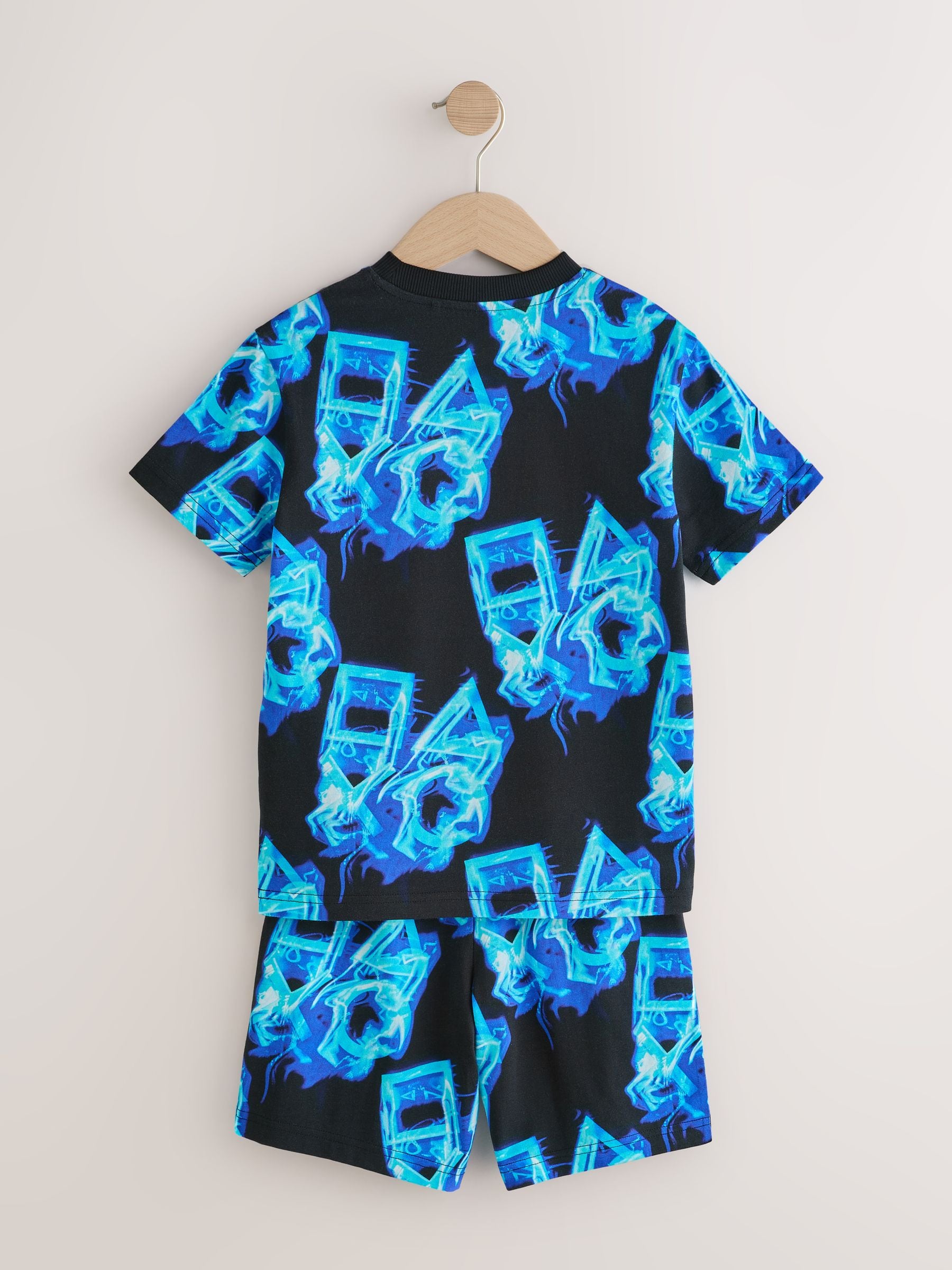 Dsiney Kidz - Blue/Black Playstation Short Pyjamas 2 Pack (4-16yrs) image 3