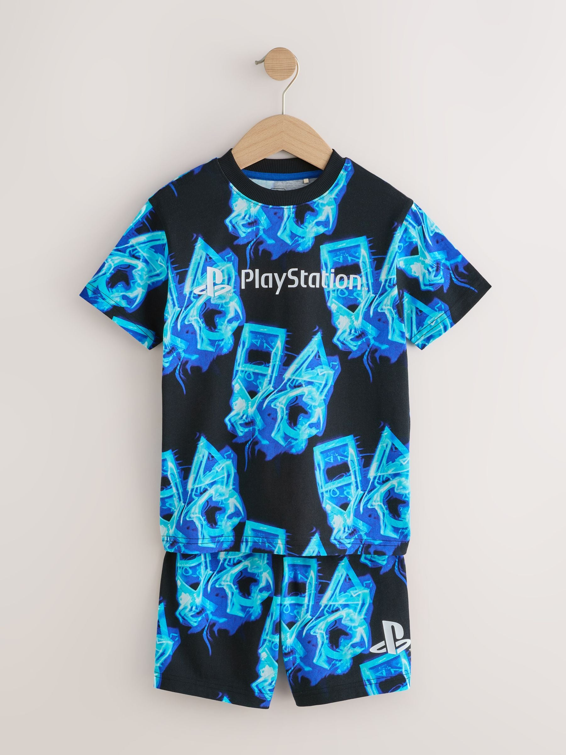 Dsiney Kidz - Blue/Black Playstation Short Pyjamas 2 Pack (4-16yrs) image 4